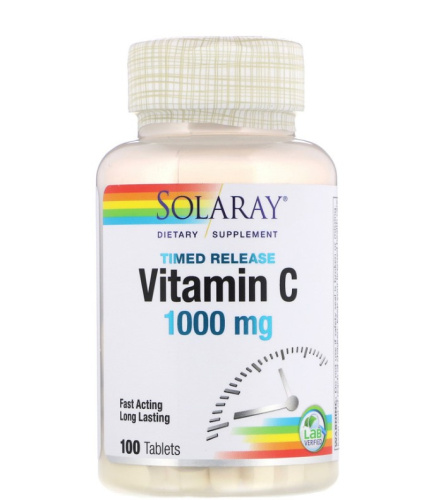 Vitamin C 1000 mg TR with Rose Hip & Acerola (Витамин C 1000 мг) 100 таблеток (Solaray) фото 4