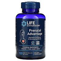 Life Extension Prenatal Advantage (Пренатальные витамины) 120 легко проглатываемых капсул