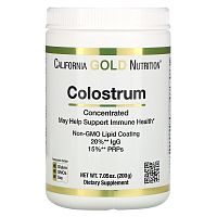 California Gold Nutrition Colostrum Powder Concentrated (Колострум, молозиво в порошке без ГМО) 200 г.