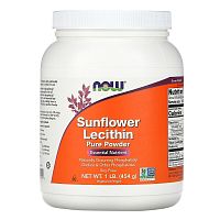 Now Foods Sunflower Lecithin Pure Powder Подсолнечный лецитин в порошке 454 гр.