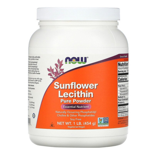 Now Foods Sunflower Lecithin Pure Powder Подсолнечный лецитин в порошке 454 гр.