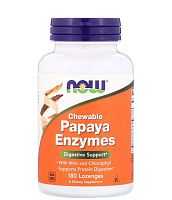 Papaya Enzymes (Жевательные Ферменты Папайи) 180 пастилок (годен до 03.26) (Now Foods)