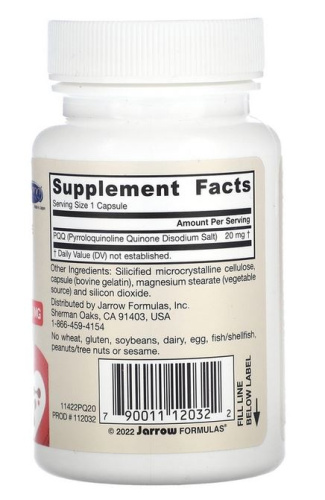 PQQ (пирролохинолинхинон) 20 мг 30 капсул (срок 02.26) (Jarrow Formulas) фото 2