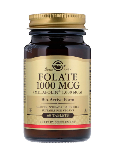 Solgar Фолат Метафолин (Folate as Metafolin) 1000 мкг. 60 таблеток 