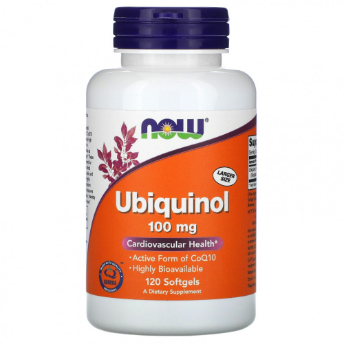 Now Foods Убихинол (Ubiquinol) 100 мг. 120 гелевых капсул