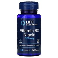 Life Extension Vitamin B3 Niacin (Витамин В3 Ниацин) 500 мг. 100 капсул