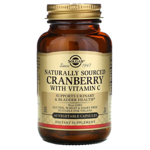 Solgar Натуральная Клюква с Витамином C (Cranberry With Vitamin C) 60 растительных капсул
