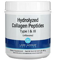Hydrolyzed Collagen Peptides Type I & III 460 г (Lake Avenue Nutrition)