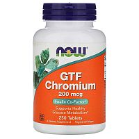 Now Foods GTF Chromium Хром ГТФ 200 мкг. 250 таблеток