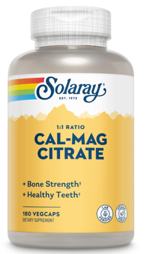 Cal-Mag Citrate 1:1 Ratio (Кальций Магний Цитрат) 180 вег капсул (Solaray)