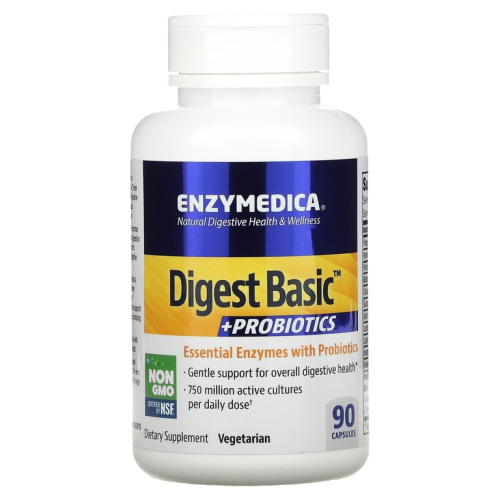 Digest Basic + Probiotics (Пищеварительные ферменты с пробиотиками) 90 капсул (Enzymedica)