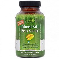 Stored-Fat Belly Burner (жиросжигающее средство) 60 капсул с жидкостью (Irwin Naturals)