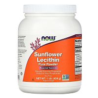 Now Foods Sunflower Lecithin Pure Powder Подсолнечный лецитин в порошке 454 гр.