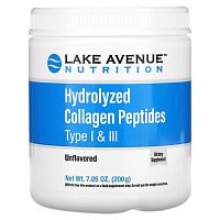 Hydrolyzed Collagen Peptides Type I & III 200 г (Lake Avenue Nutrition)
