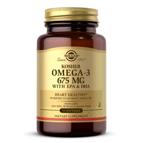 Solgar Kosher Omega-3 (Кошерная Омега-3) 675 мг. 50 мягких капсул