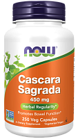 Now Foods Cascara Sagrada (Каскара Саграда, Крушина) 450 мг. 250 растительных капсул