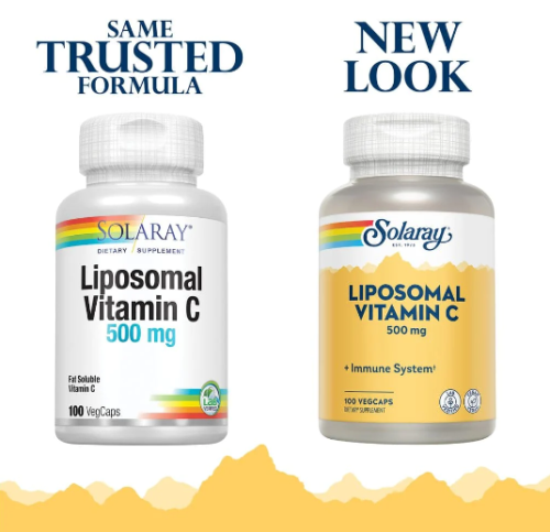 Solaray Liposomal Vitamin C (Липосомальный витамин С) 500 мг. 100 растительных капсул фото 6