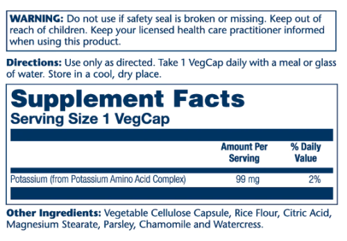 Potassium 99 mg (Калий 99 мг) 200 вег капсул (Solaray) фото 2