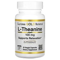 L-Theanine AlphaWave (L-теанин) 100 мг 30 капсул (California Gold Nutrition)