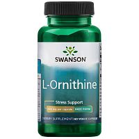 L-Ornithine 500 mg (срок до 07.2023) 60 вегетарианских капсул (Swanson)