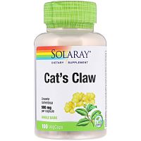 Solaray Cat's Claw (Кошачий коготь) 500 мг. 100 растительных капсул