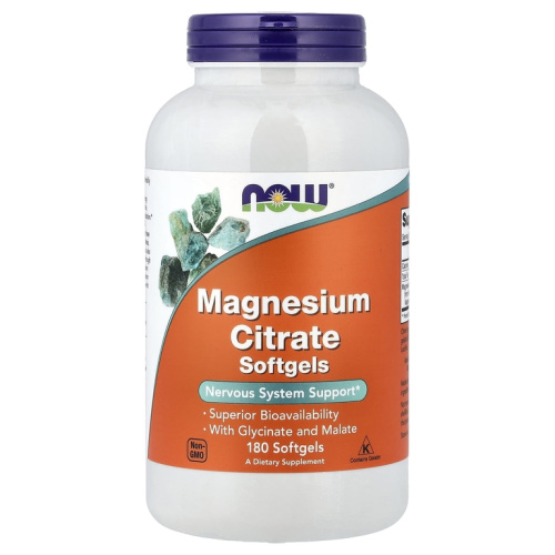 Now Foods Цитрат магния (Magnesium Citrate) 180 мягких капсул