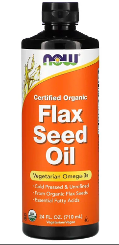 Flax Seed Oil Organic (Органическое Льняное Масло) 710 мл (Now Foods)