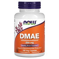 Now Foods DMAE (Диметиламиноэтанол) 250 мг. 100 растительных капсул