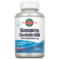 KAL Glucosamine Chondroitin MSM (Глюкозамин Хондроитин МСМ) 1500/1200/1500 мг. 90 таблеток