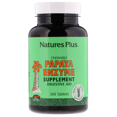 NaturesPlus Chewable Papaya Enzyme (Жевательная добавка с ферментами папайи) 360 таблеток