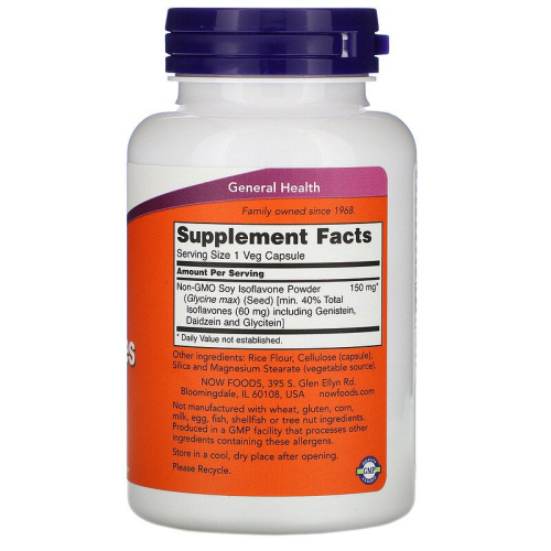 Now Foods Soy Isoflavones (Изофлавоны сои) 60 мг. 120 растительных капсул фото 2