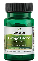 Ginkgo Biloba Extract 60 mg срок 06.2024 (Экстракт гинкго билоба 60 мг) 30 капсул (Swanson)