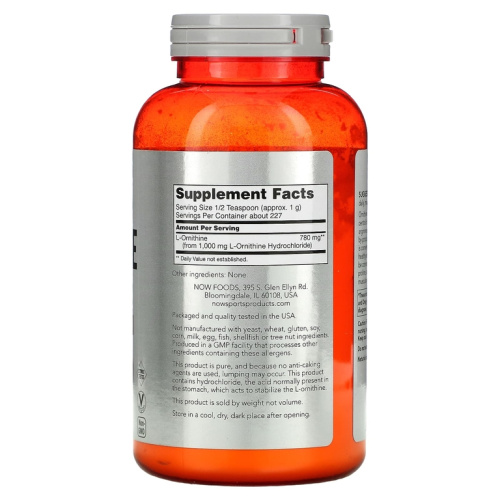 Now Foods Sports L-Ornithine Powder (L-Орнитин в порошке) 227 г.  фото 2