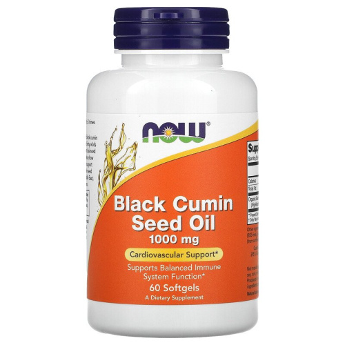 Now Foods Масло семян черного тмина (Black Cumin Seed Oil) 1000 мг. 60 мягких капсул