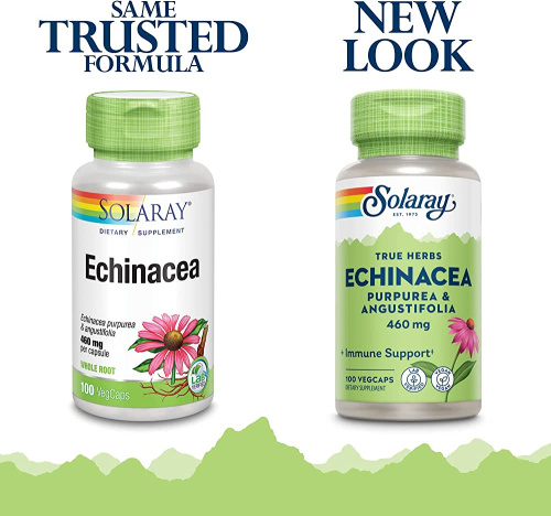 Solaray Echinacea Purpurea & Angustifolia (Эхинацея пурпурная и узколистая) 460 мг. 100 растительных капсул фото 4