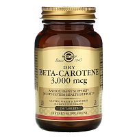 Solgar Сухой Бета-Каротин (Dry Beta-Carotene) 3000 мкг. 250 таб.