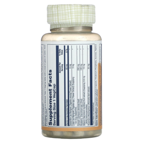 Zeaxanthin 6 mg Ultra Eye Healt Formula + Lutein 30 вег капсул (Solaray) фото 2