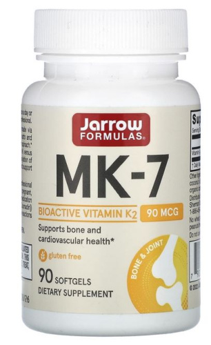 Jarrow Formulas MK-7 (Витамин K2) 90 мкг. 90 мягких капсул