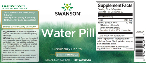 Water Pill 20 mg 120 капсул (Swanson) фото 3 Water Pill 20 mg 120 капсул (Swanson) фото 3