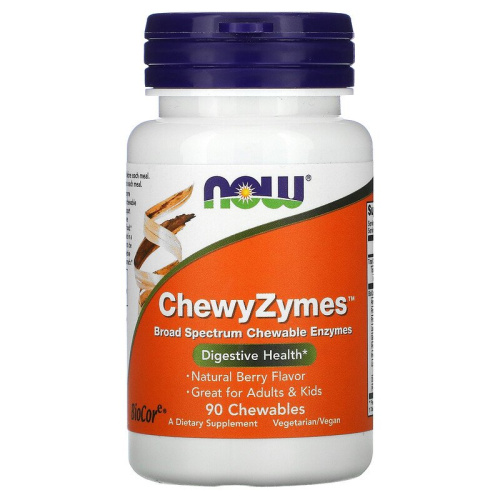 Now Foods ChewyZymes Натурльный ягодный вкус 90 жевательных таблеток