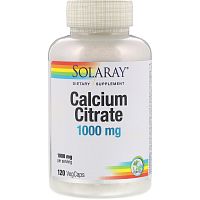 Calcium Citrate 1000 mg (Цитрат кальция 1000 мг) 120 вег капсул (Solaray)