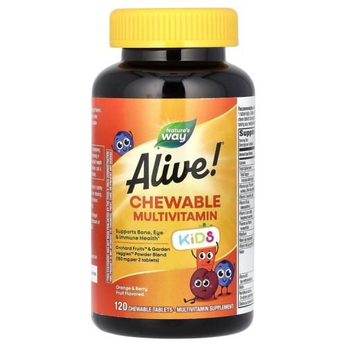 Alive! Children's Chewable Multi-Vitamin 120 жевательных таблеток (Nature's Way) фото 2