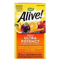 Alive! Adult Ultra Potency Complete Multivitamin 60 таблеток (Nature's Way)