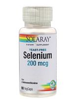 Solaray Selenium Yeast-Free (Селен бездрожжевой) 200 мкг. 90 растительных капсул