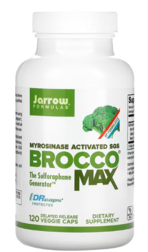 BroccoMax Myrosinase Activated SGS (Экстракт семян брокколи) 120 вег капсул (Jarrow Formulas)