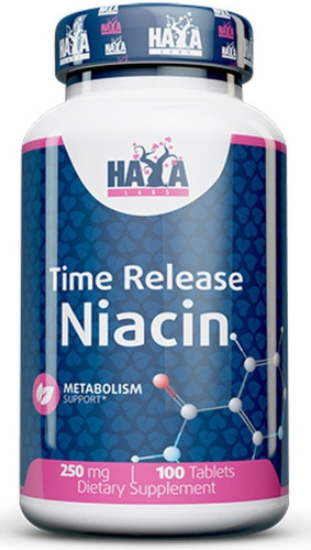 Niacin 250 мг Time Release (Ниацин медленного высвобождения) 100 таб (Haya Labs)