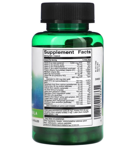 Multi Plus Energy (With Iron) Мультивитамины с железом 90 капсул (Swanson) фото 2