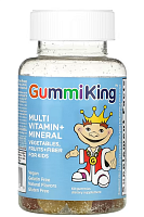 GummiKing Multi Vitamin + Mineral Vegetables Fruits + Fiber For Kids 60 жевательных конфет