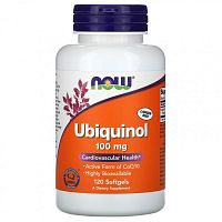 Now Foods Убихинол (Ubiquinol) 100 мг. 120 гелевых капсул