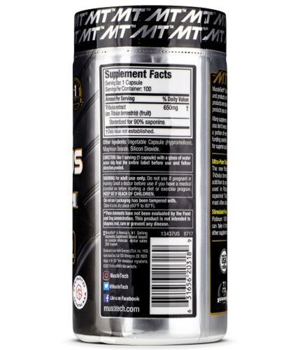 PLATINUM TRIBULUS 90% 650 мг 100 капсул (MuscleTech) фото 2